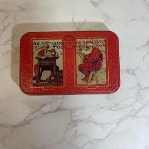 Vintage 1998 NORMAN ROCKWELL SANTA PLAYING CARDS TIN 2 Decks NIT SEALED